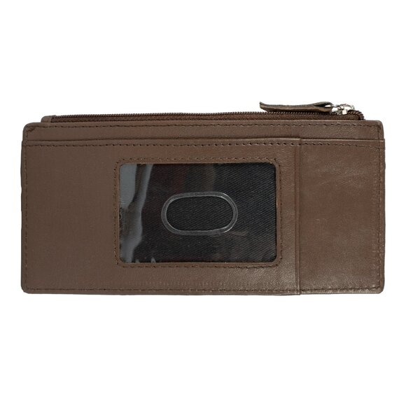 Genuine Leather Credit Card Holder Slim Women Long Wallet - Picture 2 of 7